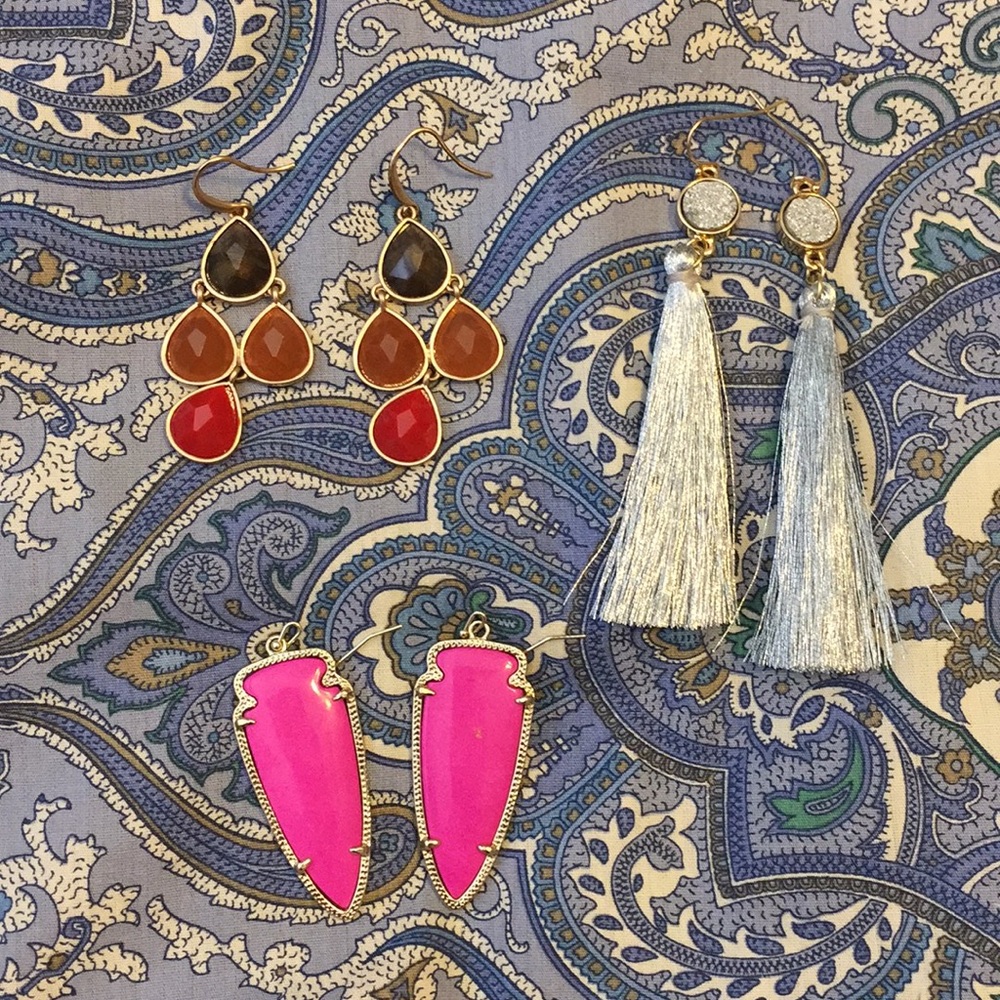 Earring set! Tassels, gems, and arrowhead!